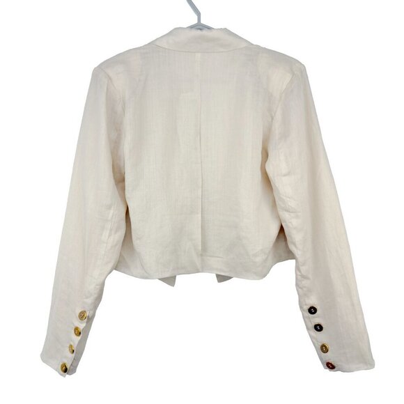 LOVE‎ McNICOLL 100% Linen Sammie Oversized Crop Blazer beige cream Neutral s S - Picture 6 of 12